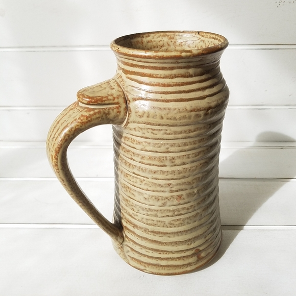 Japanese Ceramic Pitcher Vase with Handle, Vintage Hard to Find - Picture 3 of 8